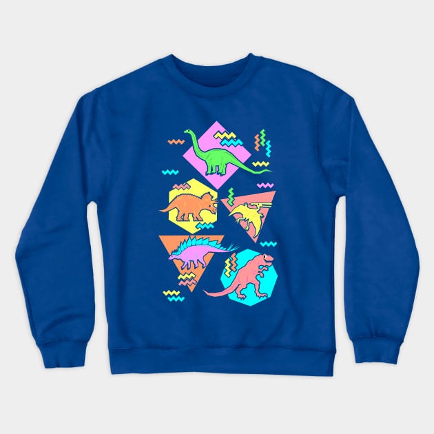 Nineties Dinosaur Pattern Crewneck Sweatshirt by chobopop